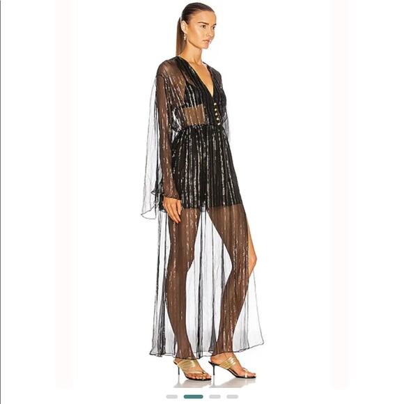 NWT DUNDAS Black Metallic Flowing Kaftan - Picture 2 of 6